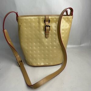 Arcadia Italian patent leather yellow crossbody purse